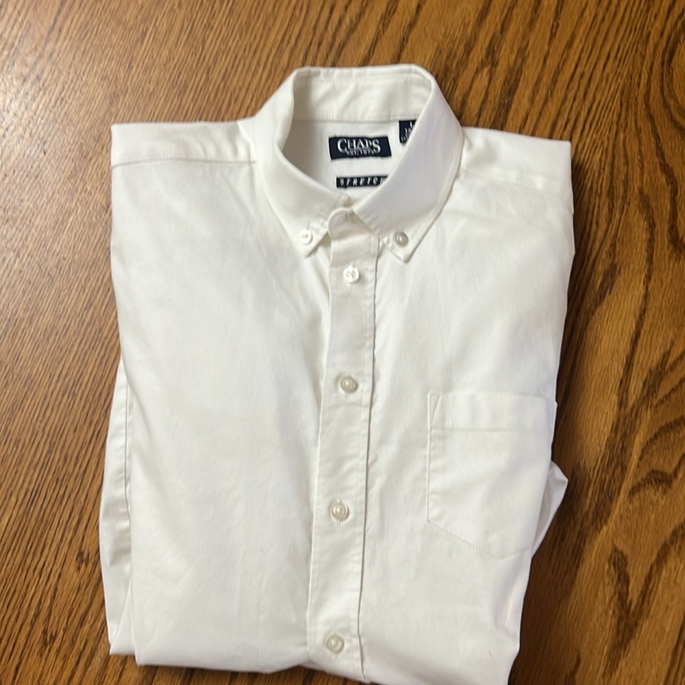 Chaps Boys size 14/16 white oxford button down long sleeved dress shirt
